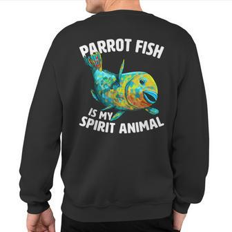 Parrotfish For Global Warming Activist Biologist Sweatshirt Back Print | Mazezy