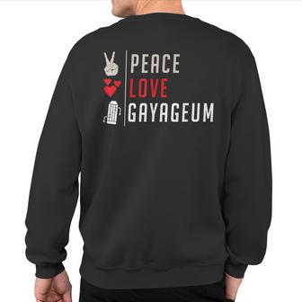 Peace Love Gayageum Instrument Korean Gayageum Players Sweatshirt Back Print | Mazezy