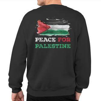 Peace For Palestine Palestine Flag Sweatshirt Back Print - Monsterry DE