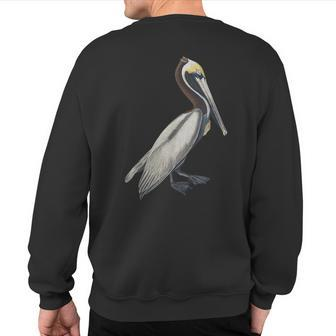 Pelican Vintage Bird Graphic Brown Pelican Sweatshirt Back Print | Mazezy