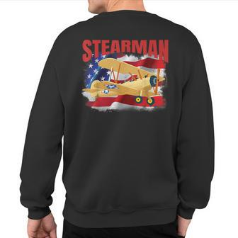The Perfect For Anyone Into Vintage Stearman Aircraft Sweatshirt Back Print | Mazezy