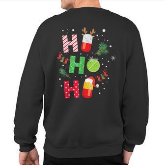Pharmacist Pharmacy Tech Ho Ho Ho Christmas Sweatshirt Back Print - Thegiftio UK