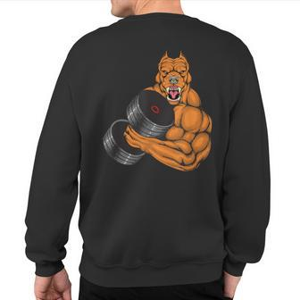 Pit Bull Gym Fitness Weightlifting Deadlift Bodybuilding Sweatshirt Back Print | Mazezy