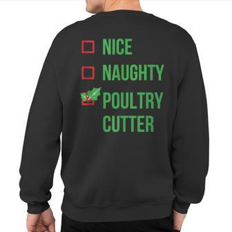 Poultry Cutter Pajama Christmas Sweatshirt Back Print | Mazezy