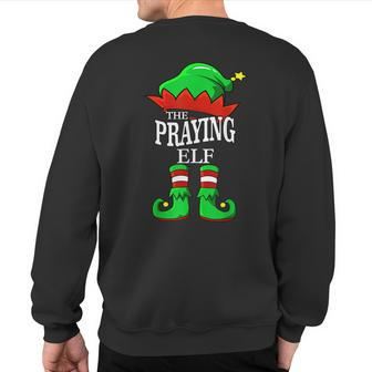 The Praying Elf Matching Group Family Christmas Sweatshirt Back Print - Monsterry