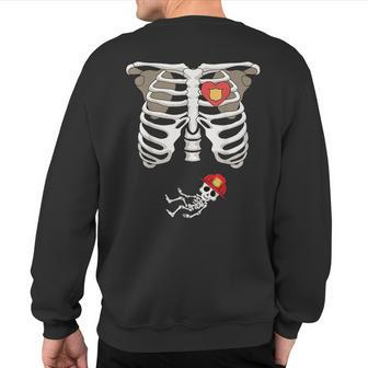 Pregnancy Skeleton Rib Firefighter Bump Sweatshirt Back Print - Seseable