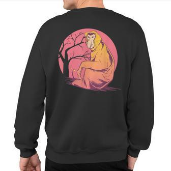 Proboscis Monkey Ape Sweatshirt Back Print | Mazezy