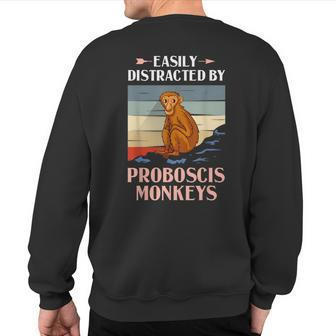 Proboscis Monkey Long Nosed Monkeys Sweatshirt Back Print | Mazezy