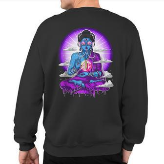 Psychedelic Buddha Zen Yoga Meditation Psytrance Festival Sweatshirt Back Print | Mazezy