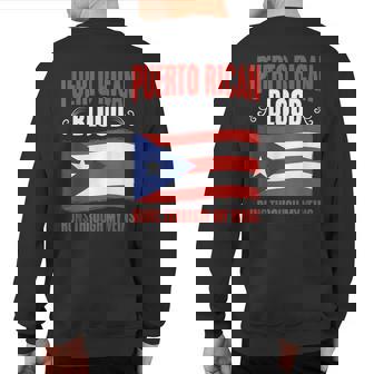 Puerto Rico Flag Boricua Puerto Rican Blood Pride Sweatshirt Back Print - Seseable