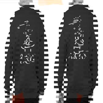Rabbit In Magic Hat With Magic Wand Magician Sweatshirt Back Print | Mazezy