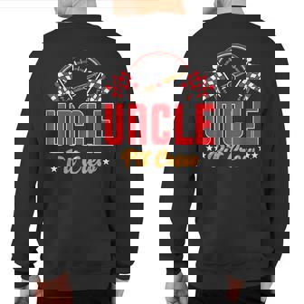 Race Car Birthday Party Matching Family Uncle Pit Crew Sweatshirt Back Print | Seseable FR