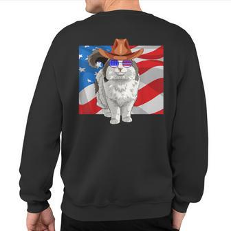 Ragamuffin Cat 4Th Of July Usa Patriotic American Flag Sweatshirt Back Print | Mazezy