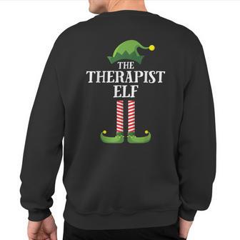 Therapist Elf Matching Family Group Christmas Party Sweatshirt Back Print - Monsterry DE