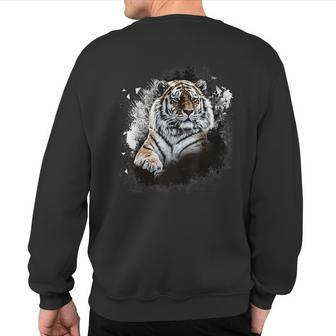 Realistic Awesome Tiger Animal Lovers Sweatshirt Back Print - Monsterry UK