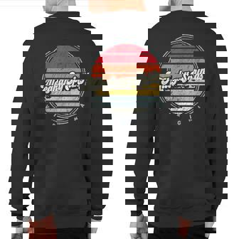 Retro Alleghany Springs Home State Cool 70S Style Sunset Sweatshirt Back Print | Mazezy