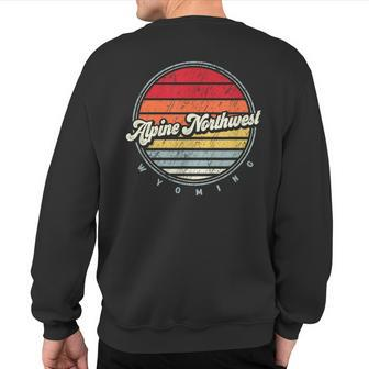 Retro Alpine Northwest Home State Cool 70S Style Sunset Sweatshirt Back Print | Mazezy
