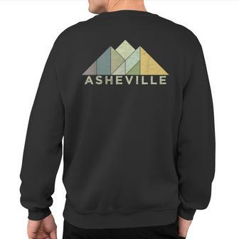 Retro Asheville Nc Vintage Mountains Sweatshirt Back Print | Mazezy