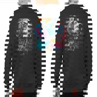 Retro Drawing Beagle Harrier Dog Sweatshirt Back Print | Mazezy