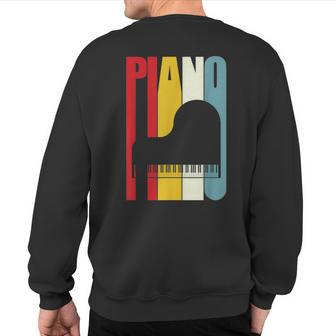 Retro Grand Piano Pianist Pianist Piano T Sweatshirt Back Print | Mazezy
