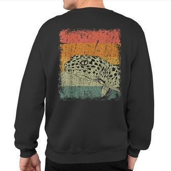 Retro Lizard Reptile Vintage Leopard Gecko Sweatshirt Back Print - Thegiftio UK