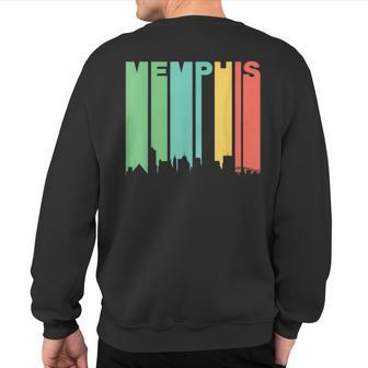 Retro Memphis Tennessee Cityscape Downtown Skyline Sweatshirt Back Print | Mazezy