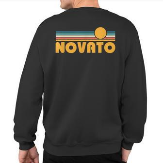 Retro Novato California Sunset Sweatshirt Back Print | Mazezy