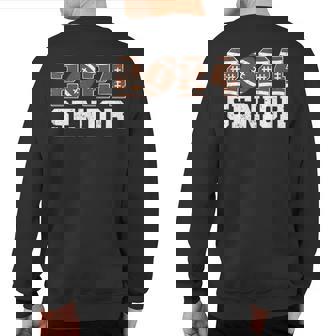 Retro Senior Class Of 2024 Football Player Graduation Sweatshirt Back Print - Thegiftio