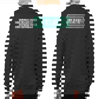 Retro Style North Richland Hills Tx Street Sign Sweatshirt Back Print | Mazezy