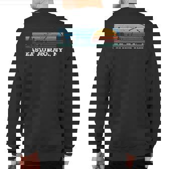 Retro Sunset Stripes East Aurora New York Sweatshirt Back Print | Mazezy