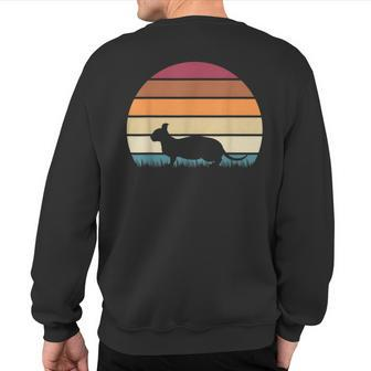 Retro Vintage Sunset Kitten Feline Pet Dwelf Cat Sweatshirt Back Print | Mazezy