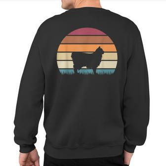 Retro Vintage Sunset Kitten Feline Pet Owyhee Bob Cat Sweatshirt Back Print | Mazezy