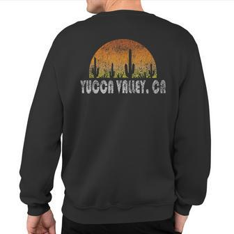 Retro Yucca Valley California Desert Sunset Vintage Sweatshirt Back Print | Mazezy