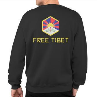 Rising Sun Tibet Flag Free Tibet Sweatshirt Back Print | Mazezy