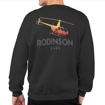 Robinson R44 Helicopter Helo Aviation Aviator Pilot Sweatshirt Back Print | Mazezy