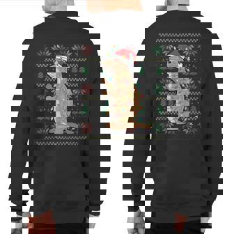 Rock Hyrax Wearing Santa Hat Xmas Rock Hyrax Lover Christmas Sweatshirt Back Print | Mazezy