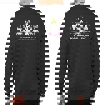 Rock Splitters Quarry Unicorn For Employees Sweatshirt Back Print | Mazezy