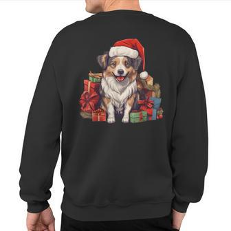 Romanian Mioritic Shepherd Christmas Cute Dog Puppy Sweatshirt Back Print | Mazezy