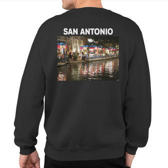 San Antonio Riverwalk Nighttime Fun Sweatshirt Back Print | Mazezy