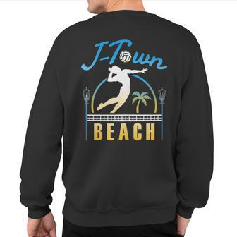Sand Volleyball Sunset In J-Town Sweatshirt Back Print | Mazezy