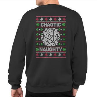 Santa Chaotic Naughty Christmas D20 Ugly Tabletop Sweater Sweatshirt Back Print - Thegiftio UK
