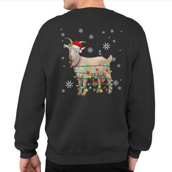 Santa Goat Christmas Tree Light Pajama X-Mas Matching Sweatshirt Back Print - Thegiftio UK