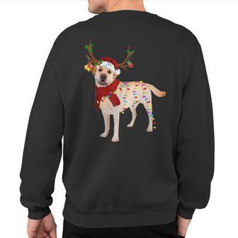 Santa Labrador Retriever Reindeer Light Christmas Sweatshirt Back Print - Thegiftio UK