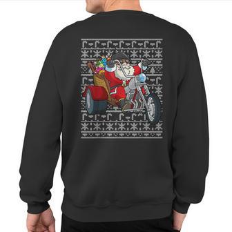 Santa Riding Motorcycle Ugly Christmas Biker Motorcycles Sweatshirt Back Print - Thegiftio UK