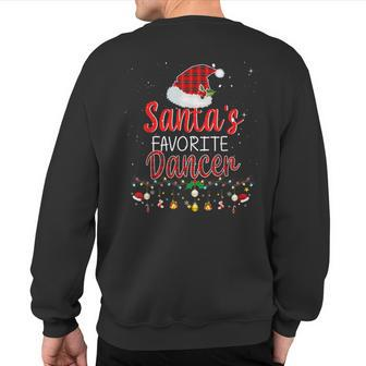 Santa's Favorite Dancer Plaid Holiday Family Matching Sweatshirt Back Print - Monsterry CA