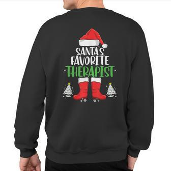 Santa's Favorite Therapist Family Matching Christmas Party Sweatshirt Back Print - Monsterry DE