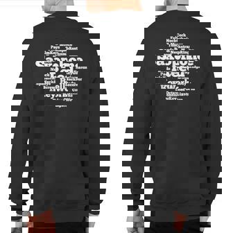 Saxophone Word Cloud White Text Sweatshirt Back Print | Mazezy