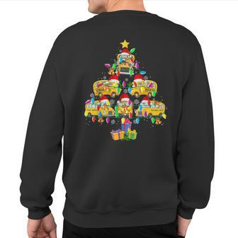 School Bus Christmas Tree Santa Bus Driver Sweatshirt Back Print - Seseable