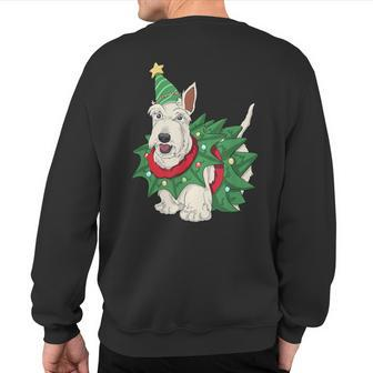 Scottish Terrier Christmas Dog Santa Xmas Sweatshirt Back Print - Seseable