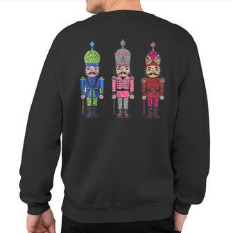 Sequin Nutcracker Matching Family Christmas Pajamas Sweatshirt Back Print - Seseable